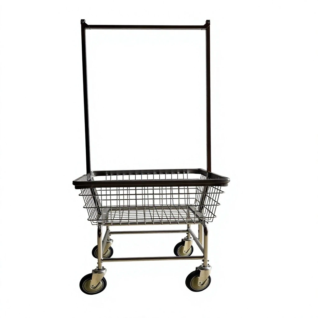 Chariot de blanchisserie commercial en fil métallique chromé