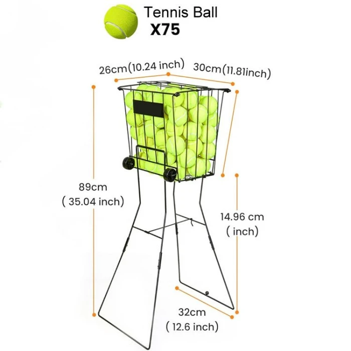 Panier de rangement pour balles de tennis en fil métallique