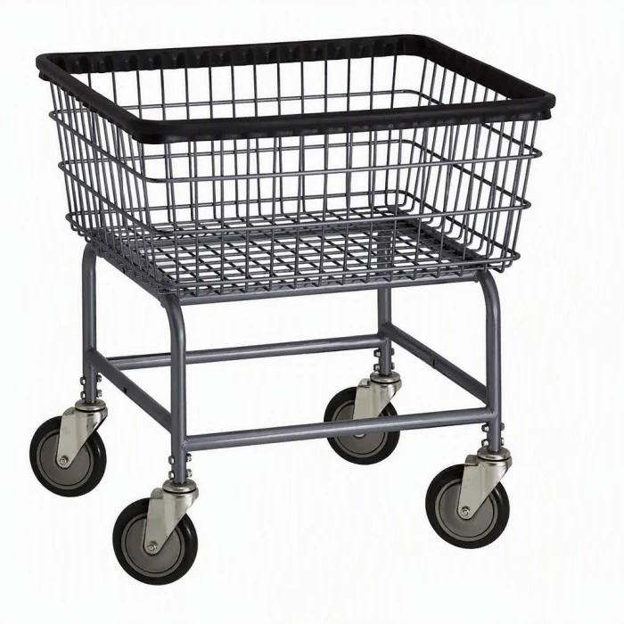 Chariot à panier à linge en fil métallique enduit de poudre