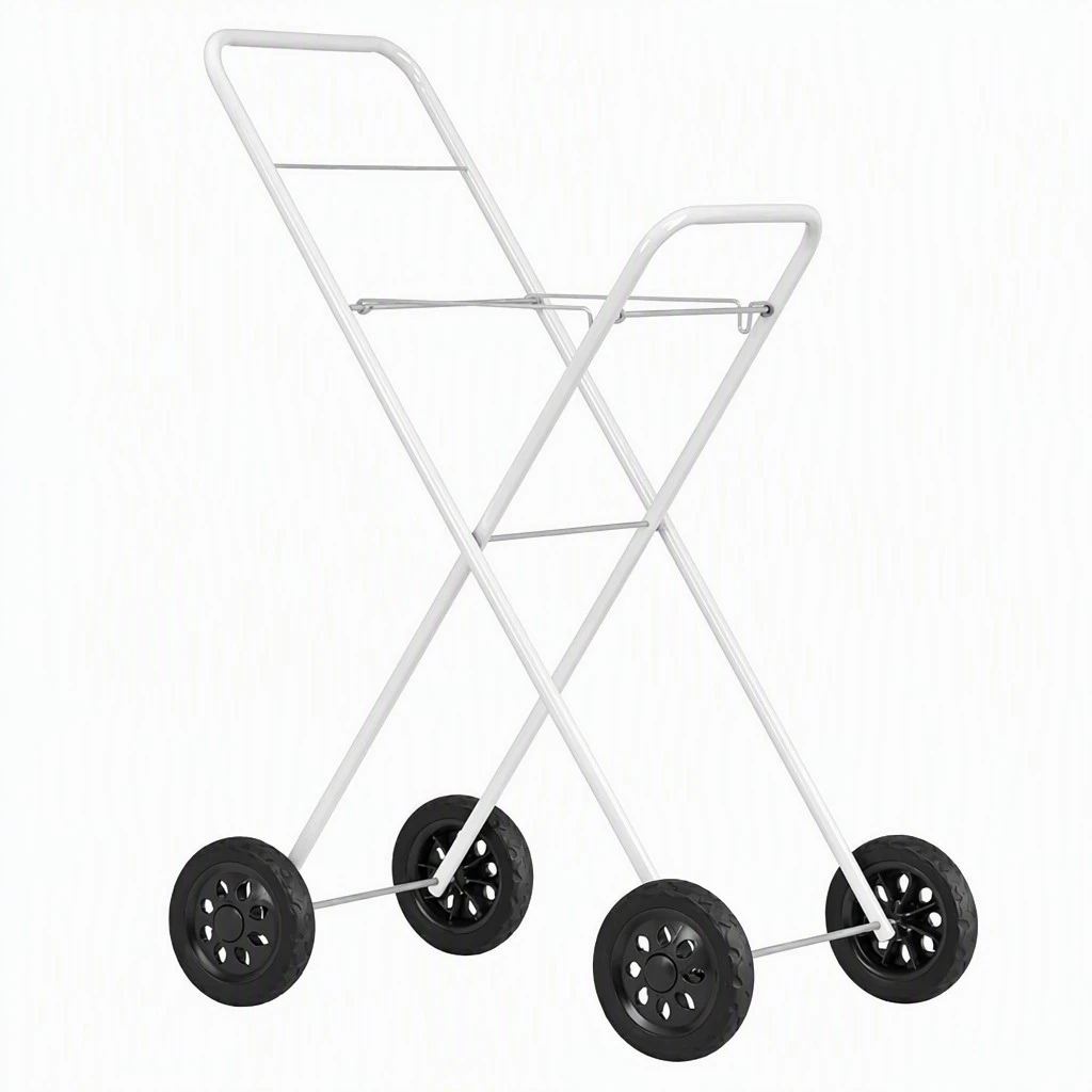 Chariot de lavage de blanchisserie pliant à tube rond