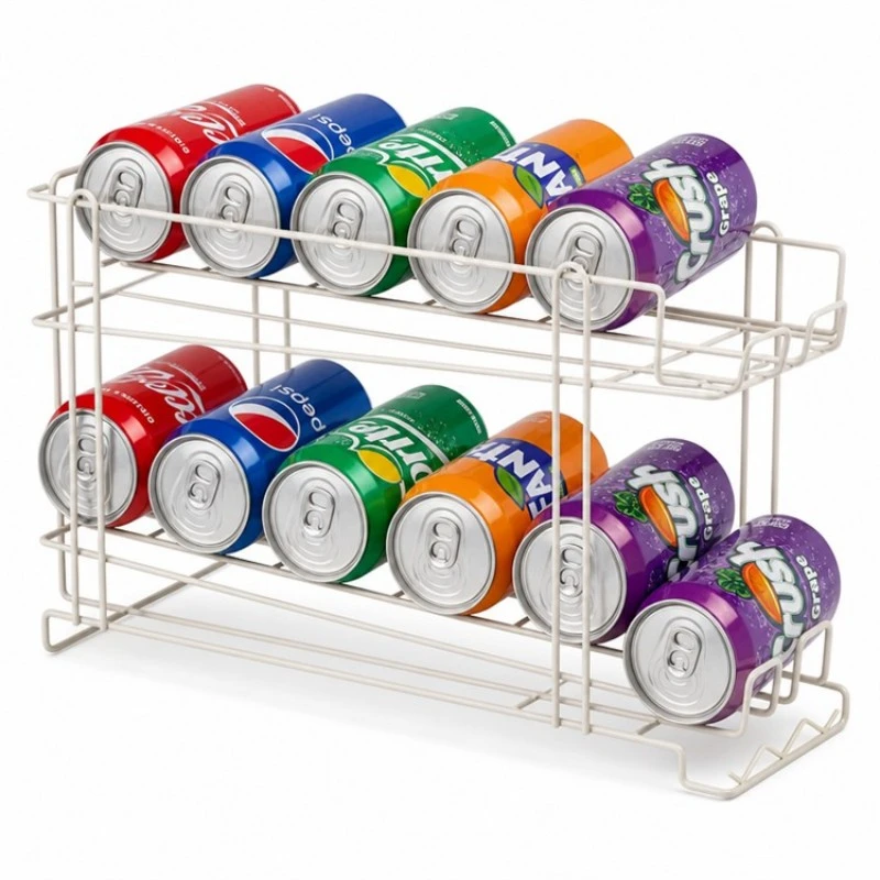 Support de stockage de canettes de cola en fil de fer forgé de type debout