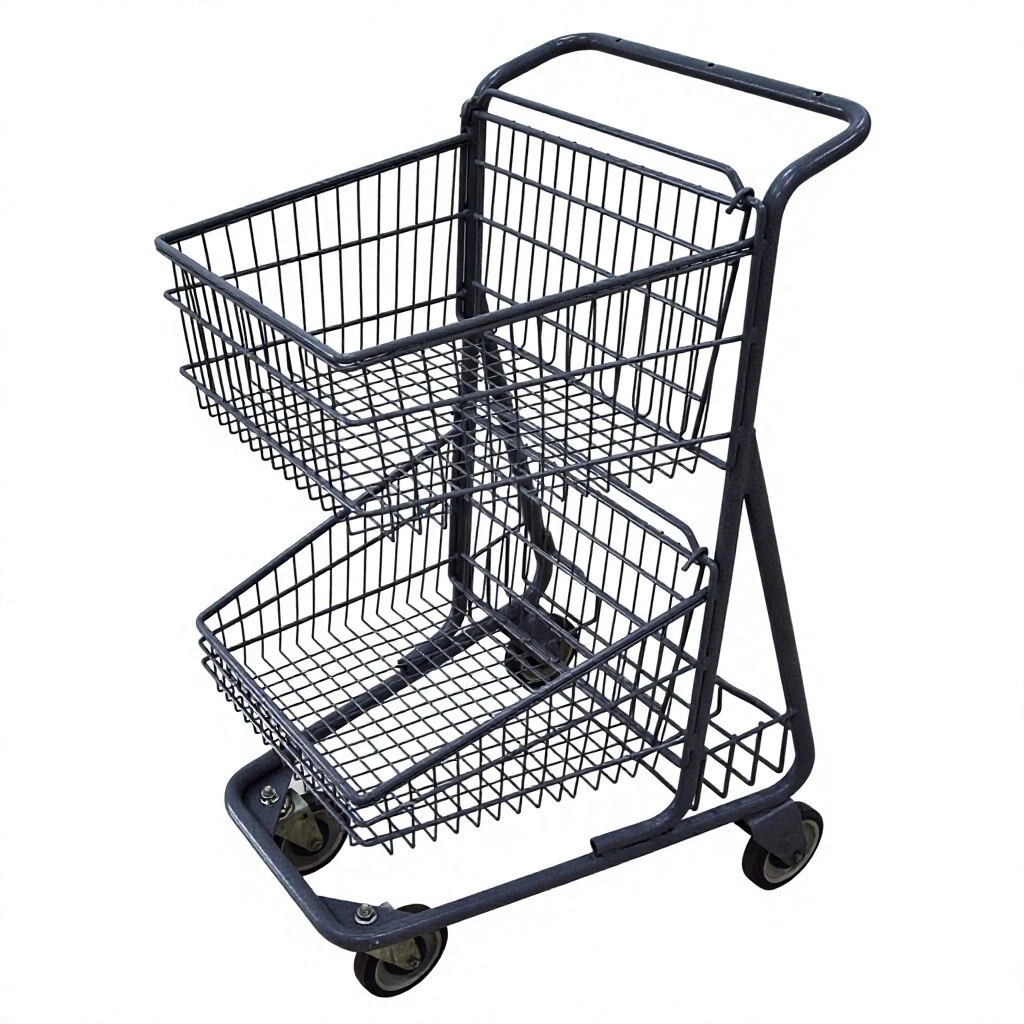 Chariot de supermarché avec paniers doubles