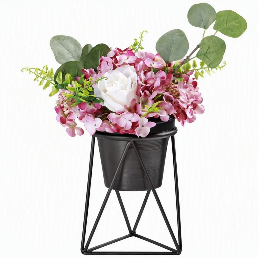 Support de table pour plantes et pots de fleurs en métal